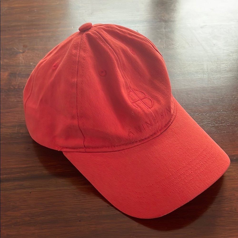 Anine Bing Orange Red Baseball Cap